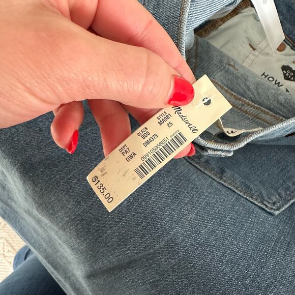 Madewell 10" High-Rise Skinny Jeans in Dewitt Wash Button-Front Denim 25 - Picture 11 of 13